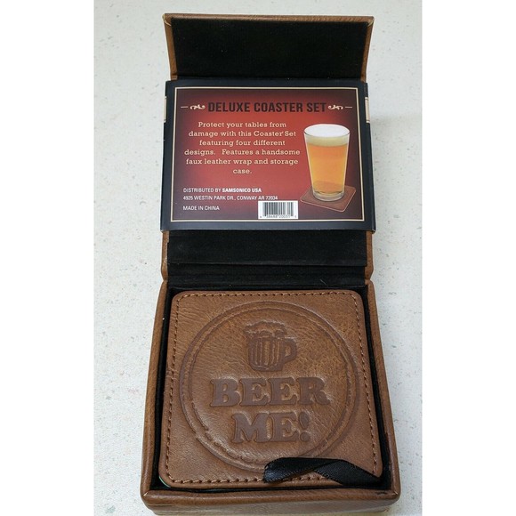 Samsonic Leather Deluxe Coaster Set of 4